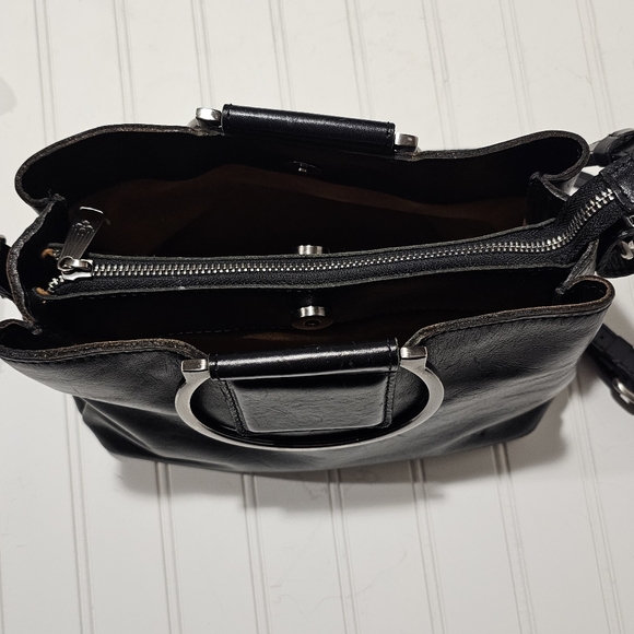 Patricia Nash Empoli Black Leather Satchel Crossbody Bag - Picture 8 of 14